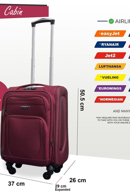 Nagoya Cabin Soft Shell Suitcase in Wine