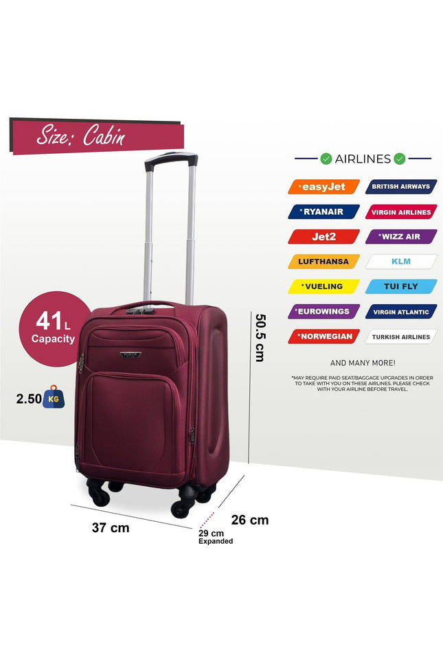 Nagoya Cabin Soft Shell Suitcase in Wine