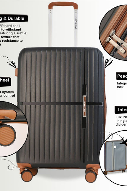 Corowa Set of 3 Hard Shell Suitcase in Black