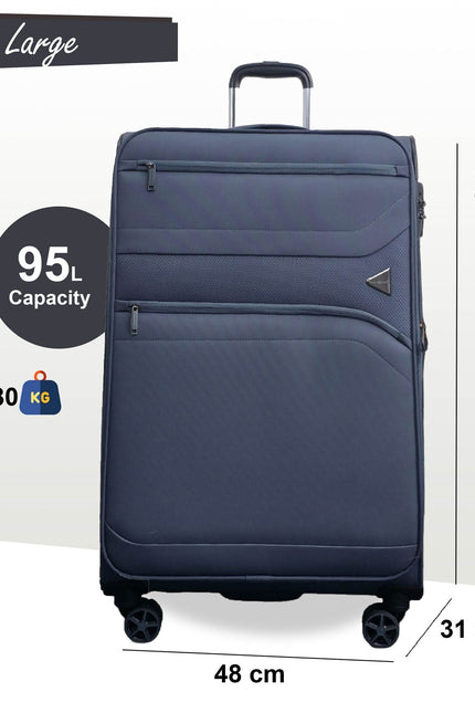 Corby Large Soft Shell Suitcase in Grey