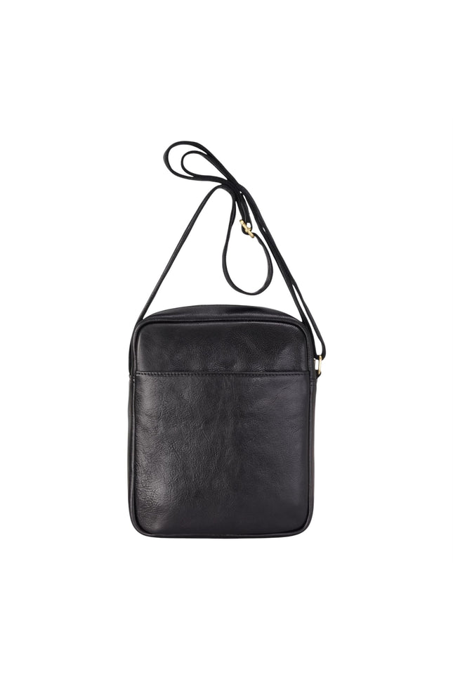 Genuine Leather Black Vintage Crossbody Messenger Travel Bag - Ashby