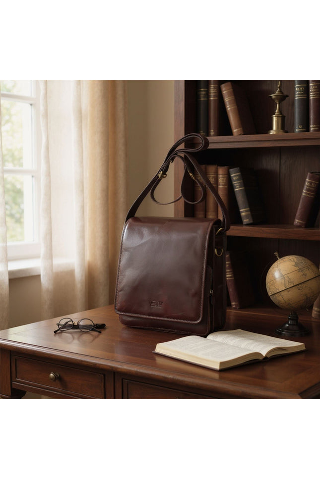 Leather Vintage Brown Messenger Shoulder Crossbody Travel Business Bag - Ranger