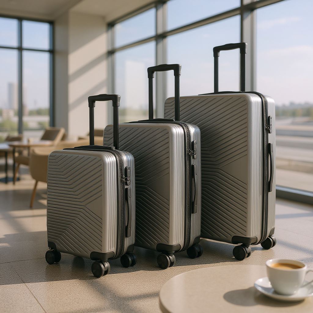 Junee Set of 3 Hard Shell Suitcase in Charcoal Grey