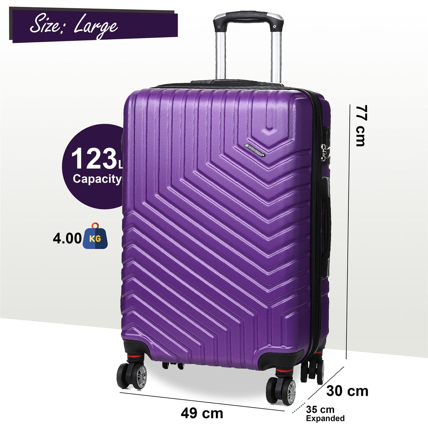 Bega Large Hard Shell Suitcase in Purple