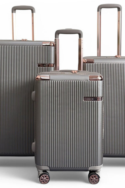 Cowra Set of 3 Hard Shell Suitcase in Champagne ( Beige )