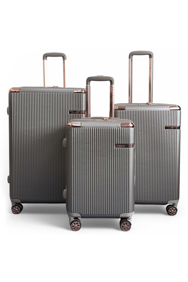 Cowra Set of 3 Hard Shell Suitcase in Champagne ( Beige )