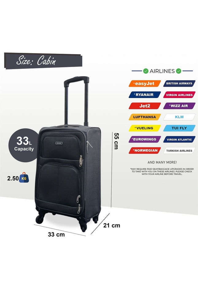 Tahara Cabin Soft Shell Suitcase in Grey