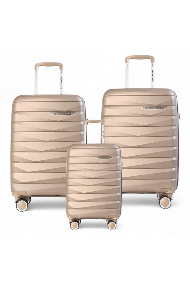 Forster Set of 3 Hard Shell TSA Suitcase in Champagne Beige