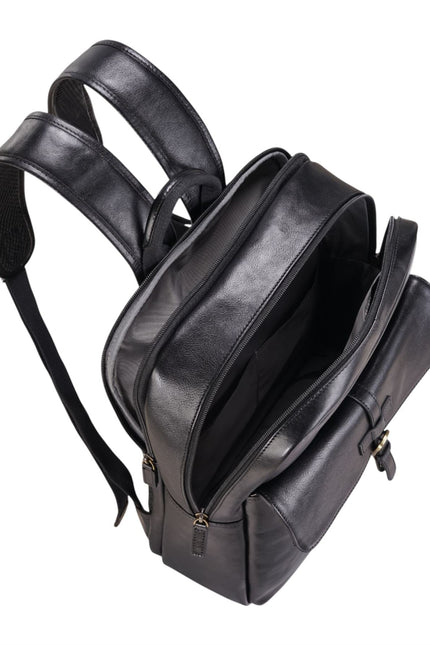 Genuine Leather Black Vintage Laptop Backpack Travel Bag - Cove