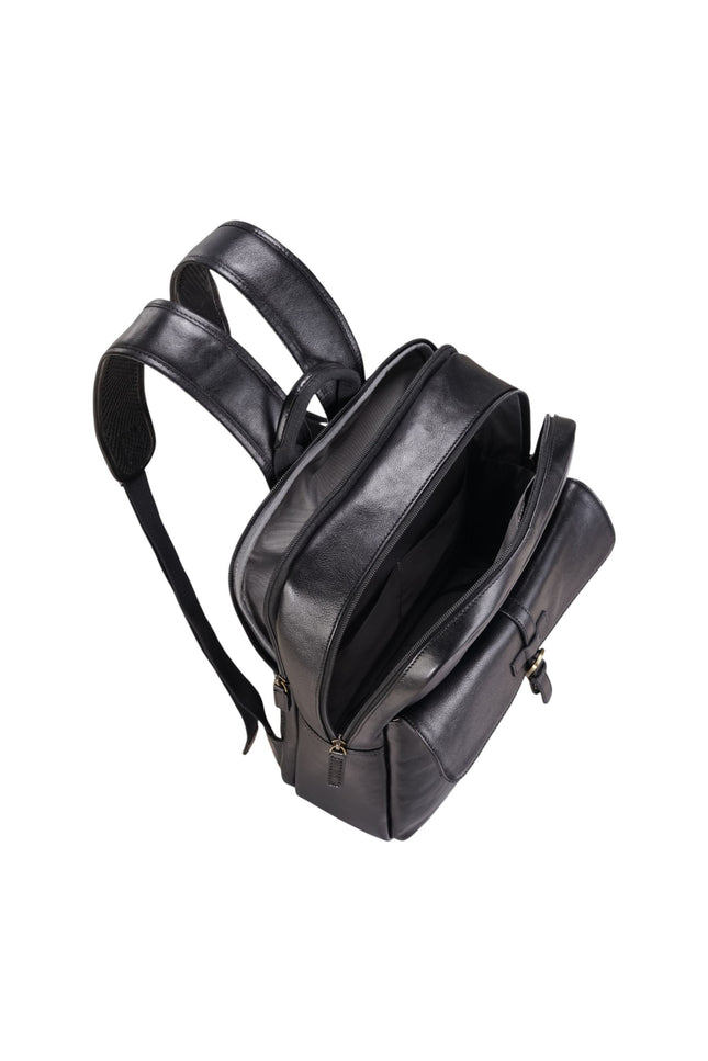 Genuine Leather Black Vintage Laptop Backpack Travel Bag - Cove