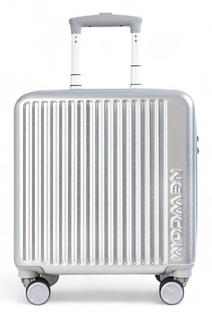 Hard Shell Cabin 44 x 22 x 38 cm Silver TSA Secure Luggage Suitcase Suitable for Easyjet, Ryanair