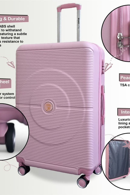 Seto Large Hard Shell Suitcase in Pink