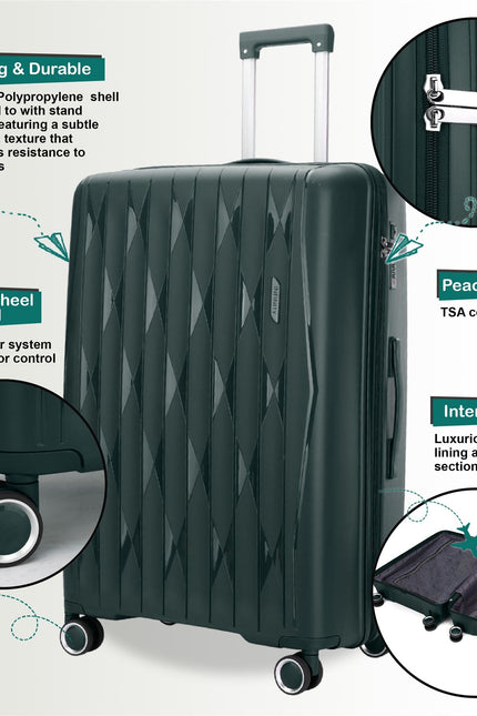 Burnaby Large Hard Shell Suitcase in Green