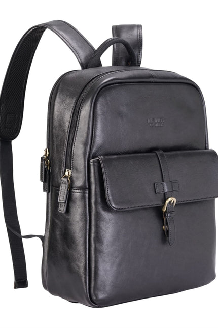 Genuine Leather Black Vintage Laptop Backpack Travel Bag - Cove