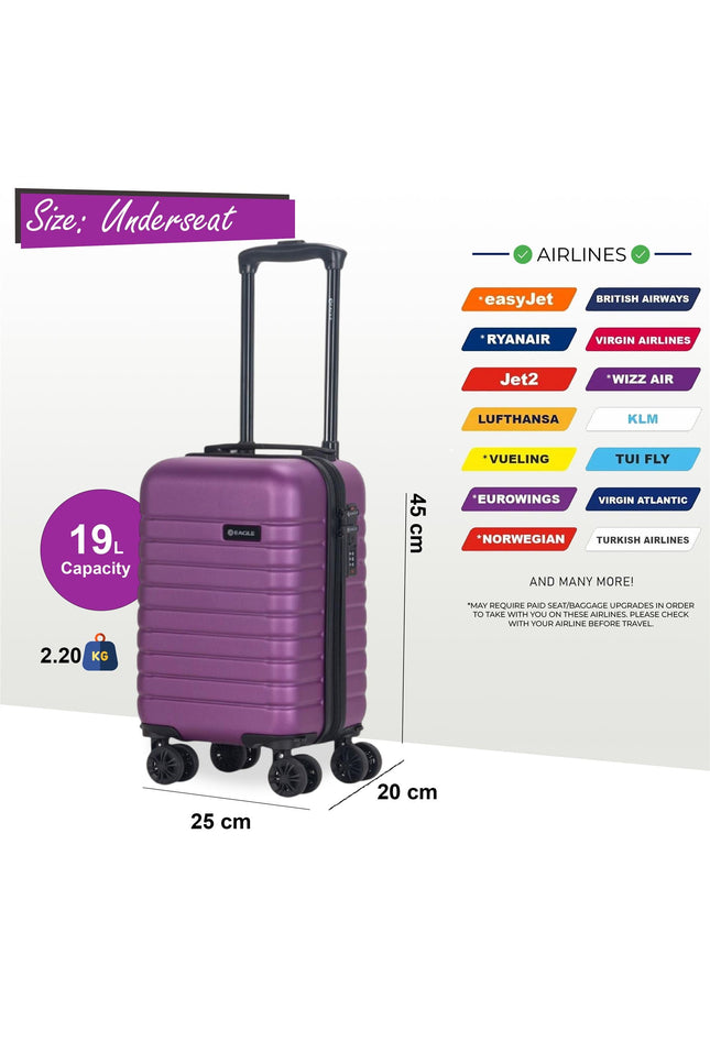 Koga Underseat Hard Shell Suitcase in Purple