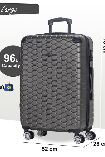 Noda Large Hard Shell Suitcase in Charcoal