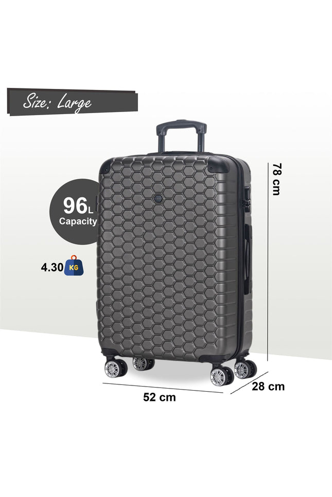 Noda Large Hard Shell Suitcase in Charcoal