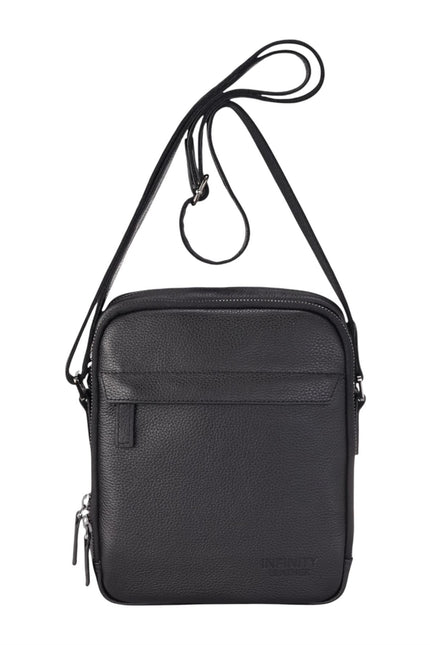 Genuine Leather Black Vintage Messenger Crossbody Travel Bag - Hawthrone