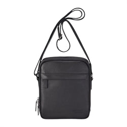 Genuine Leather Black Vintage Messenger Crossbody Travel Bag - Hawthrone