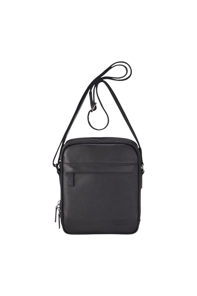 Genuine Leather Black Vintage Messenger Crossbody Travel Bag - Hawthrone