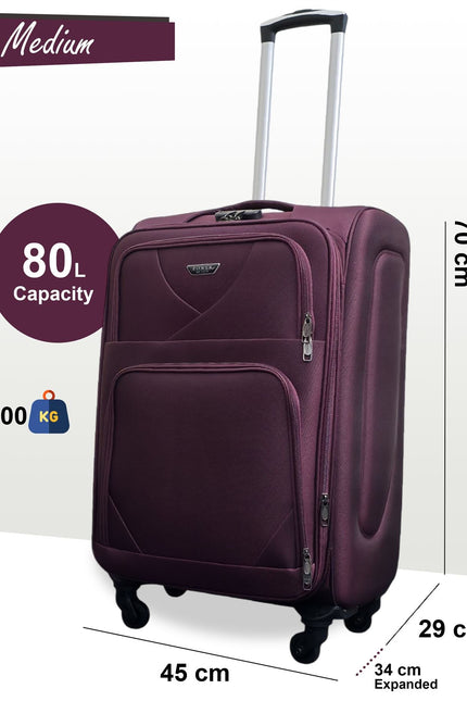 Nagoya Medium Soft Shell Suitcase in Purple