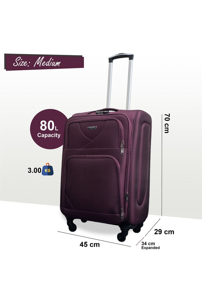 Nagoya Medium Soft Shell Suitcase in Purple