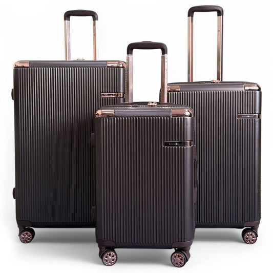 Cowra Set of 3 Hard Shell Suitcase in Marron