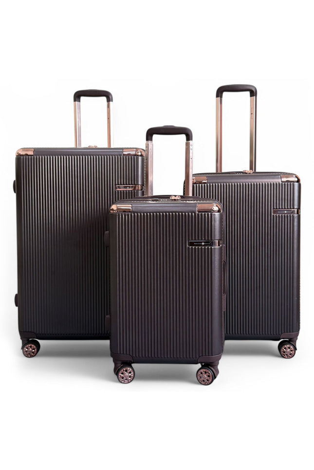 Cowra Set of 3 Hard Shell Suitcase in Marron