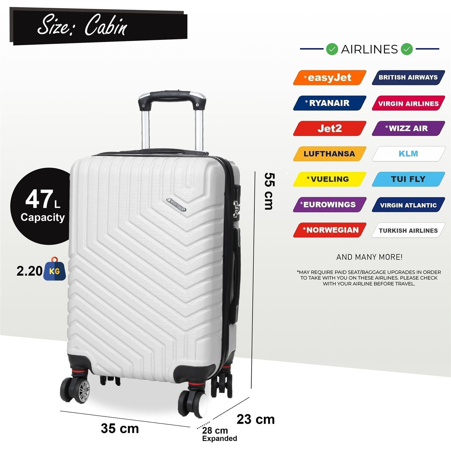 Bega Cabin Hard Shell Suitcase in White