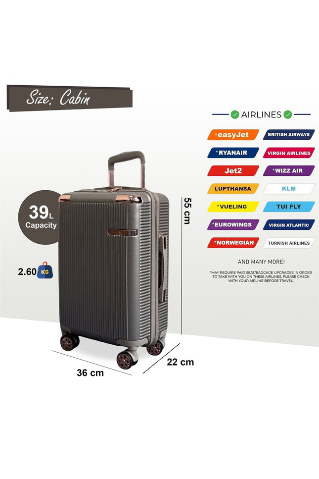 Cowra Cabin Hard Shell Suitcase in Champagne ( Beige )