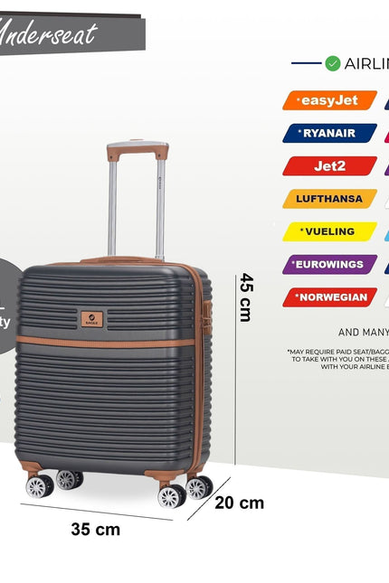 Koga Underseat Hard Shell Suitcase in Grey