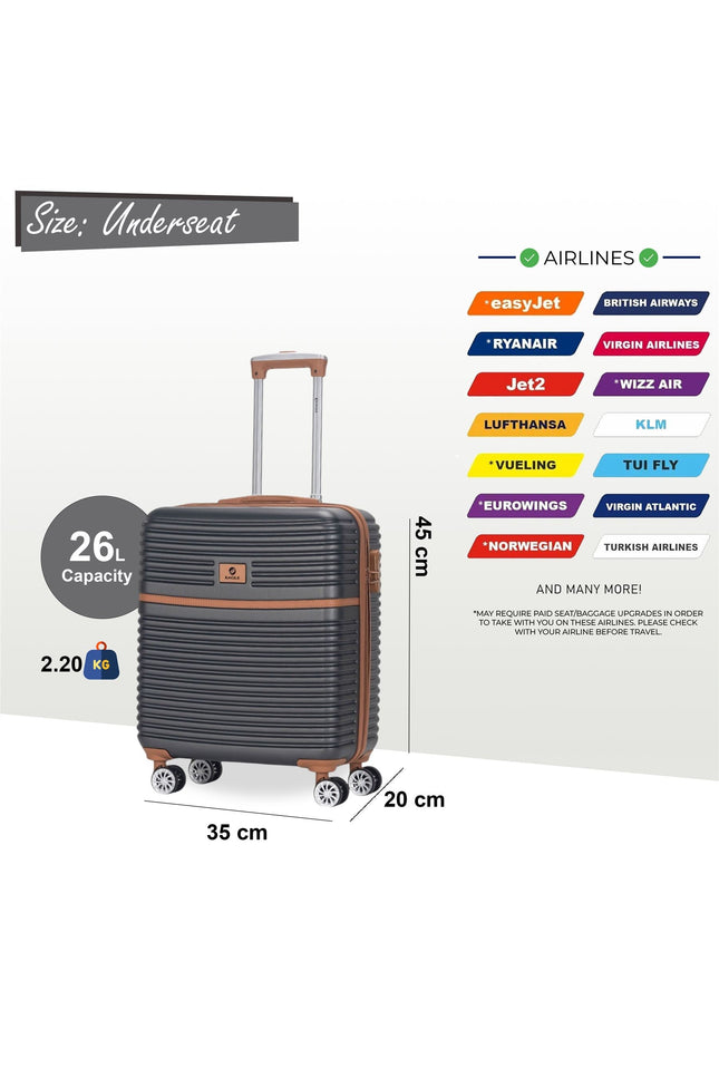 Koga Underseat Hard Shell Suitcase in Grey