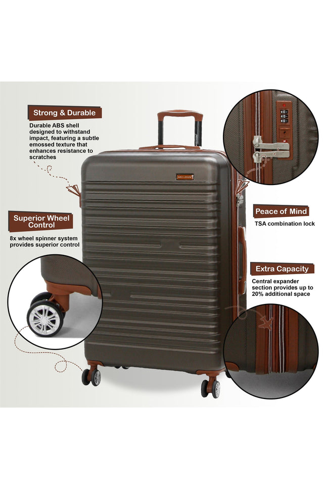 Armidale Medium Hard Shell Suitcase in Coffee