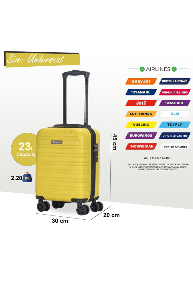 Koga Underseat Hard Shell Suitcase in Yellow