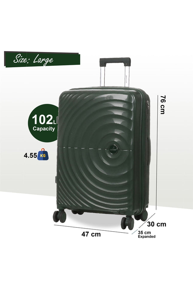 Balranald Large Hard Shell Suitcase in Dark Green