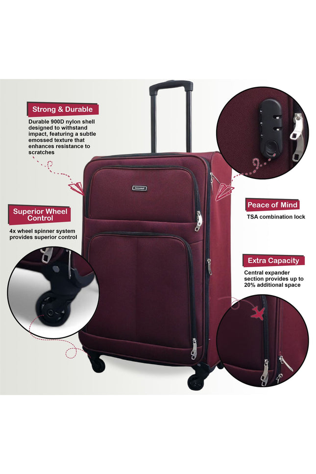 Tahara Medium Soft Shell Suitcase in Wine