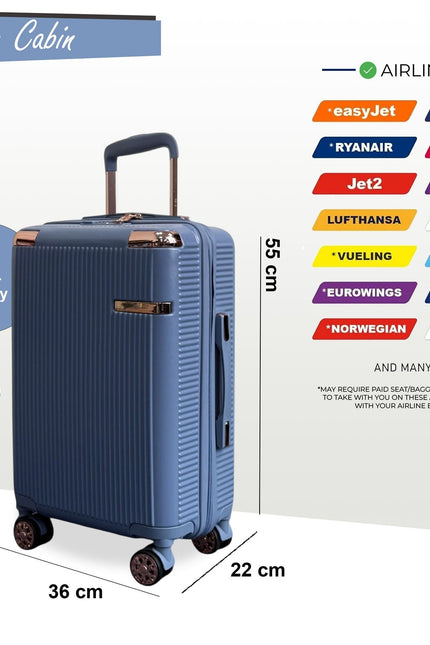 Cowra Cabin Hard Shell Suitcase in Blue