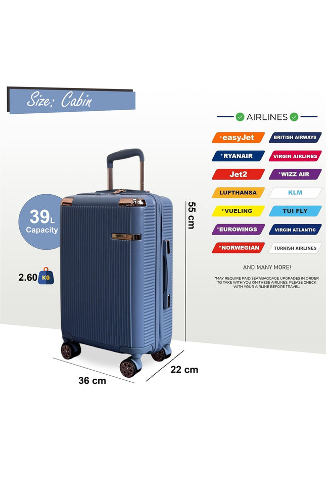 Cowra Cabin Hard Shell Suitcase in Blue