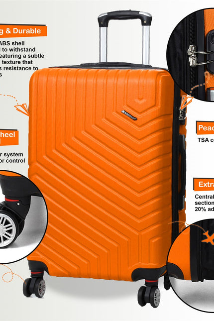 Bega Set of 3 Hard Shell Suitcase in Orange