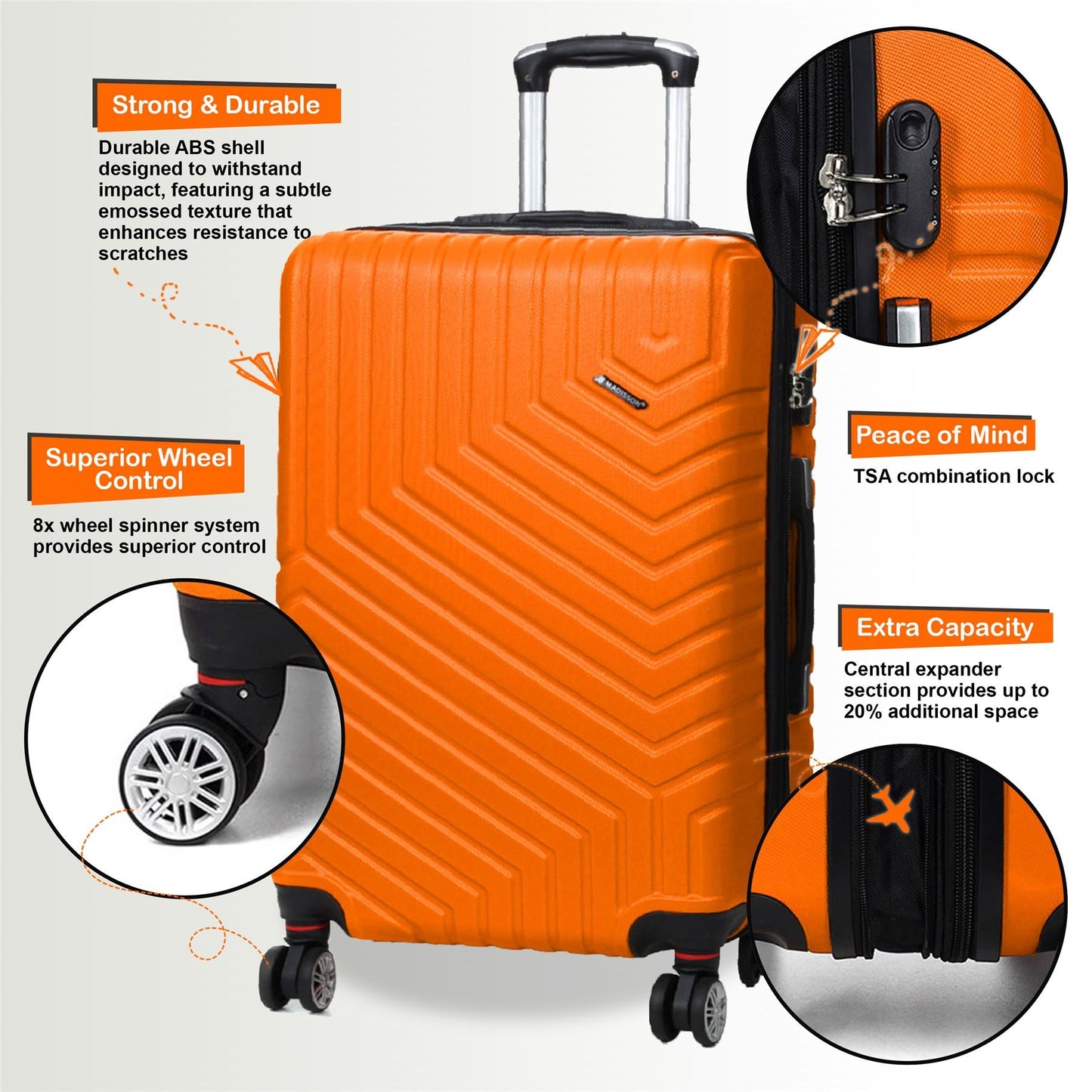 Bega Set of 3 Hard Shell Suitcase in Orange