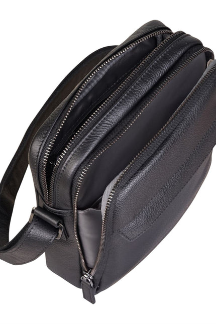 Genuine Leather Black Vintage Messenger Crossbody Travel Bag - Hawthrone