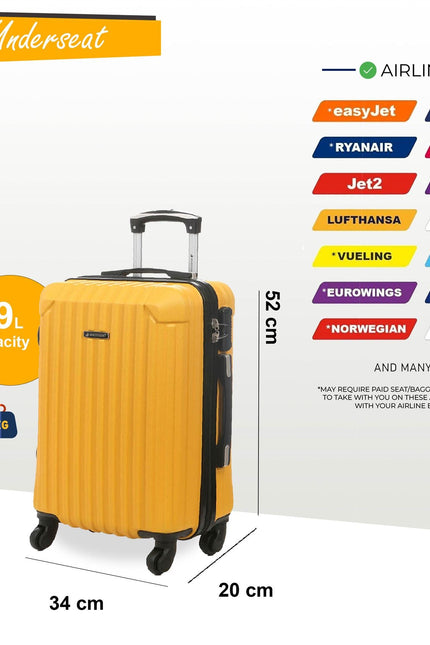 Corowa Underseat Hard Shell Suitcase in Yellow
