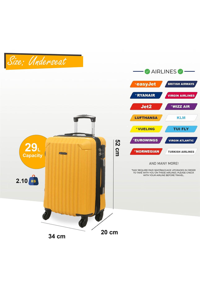 Corowa Underseat Hard Shell Suitcase in Yellow