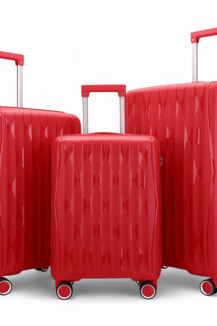 Burnaby Set of 3 Hard Shell Suitcase in Red