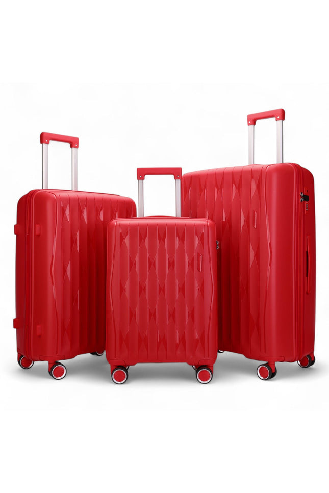 Burnaby Set of 3 Hard Shell Suitcase in Red