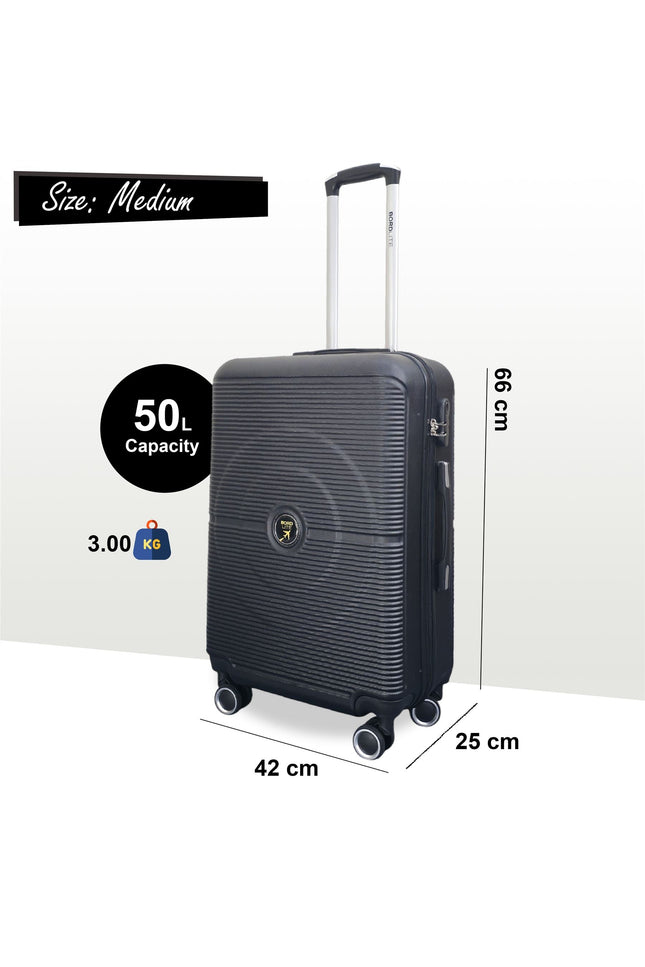 Seto Medium Hard Shell Suitcase in Black