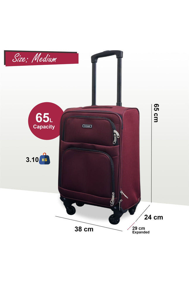 Tahara Medium Soft Shell Suitcase in Wine