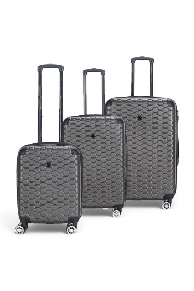 Noda Set of 3 Hard Shell Suitcase in Charcoal