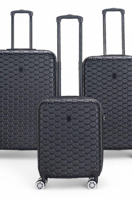 Noda Set of 3 Hard Shell Suitcase in Black