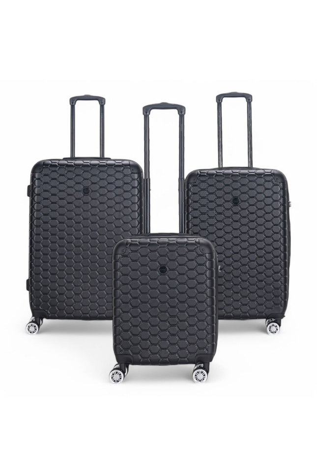 Noda Set of 3 Hard Shell Suitcase in Black